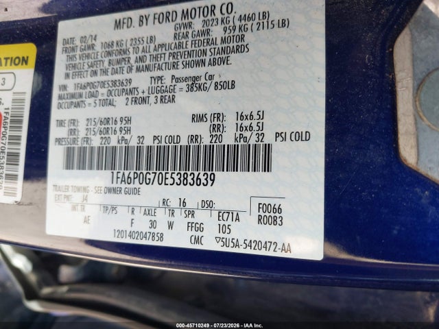 صورة 9 لـ 2014 FORD FUSION S