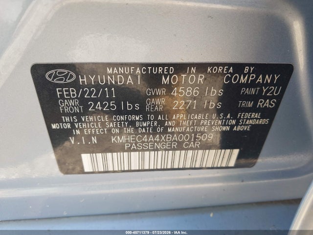 2011 Hyundai SONATA HYBRID — фото 9
