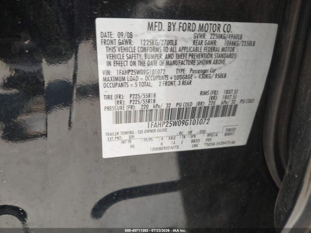 صورة 9 لـ 2009 FORD TAURUS LIMITED