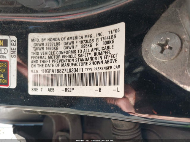 صورة 9 لـ 2007 Honda CIVIC EX