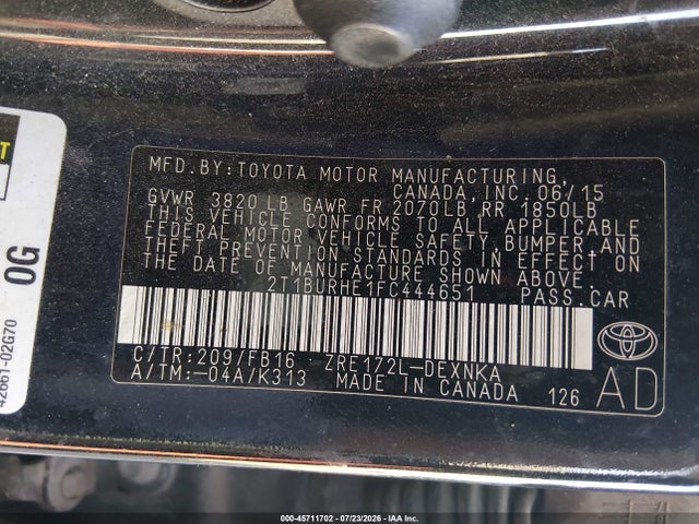 2015 Toyota COROLLA LE — фото 9