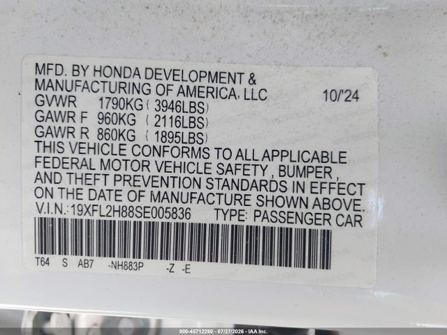 2025 HONDA CIVIC SEDAN SPORT 9