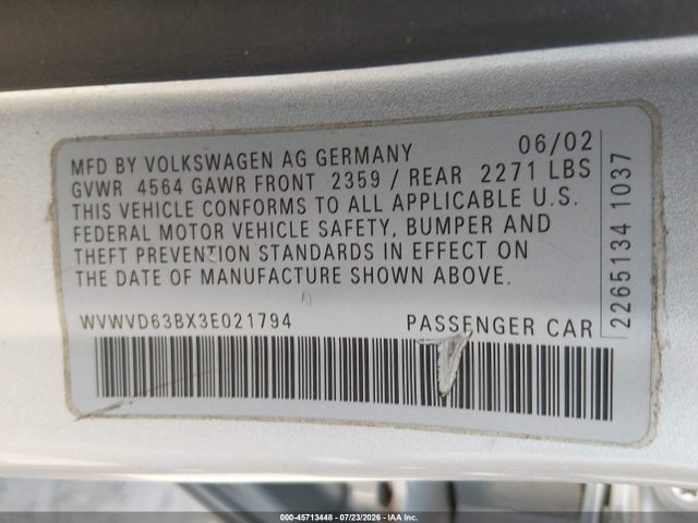 صورة 9 لـ 2003 Volkswagen PASSAT GLS