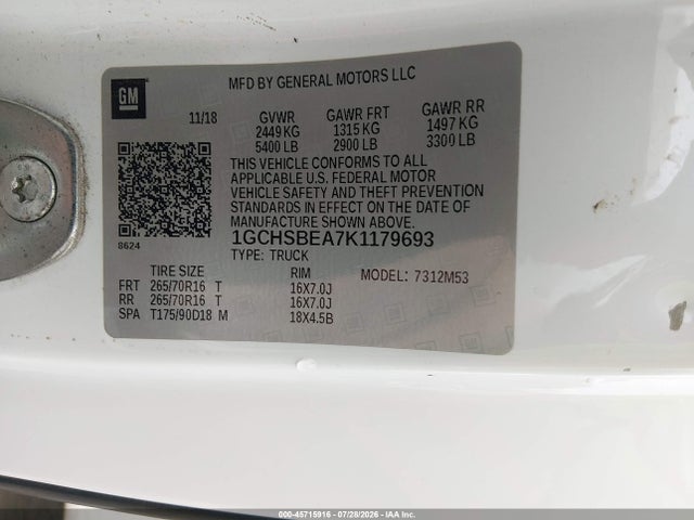 2019 CHEVROLET COLORADO WT 9