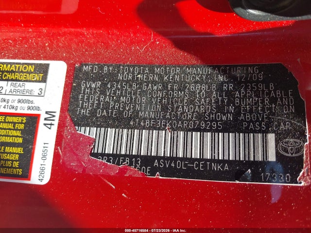 2010 Toyota CAMRY LE 照片 9