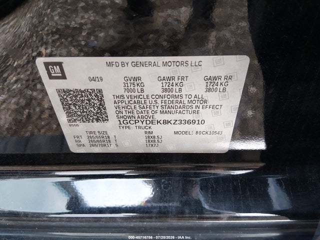 2019 Chevrolet SILVERADO 1500 LT photo 9
