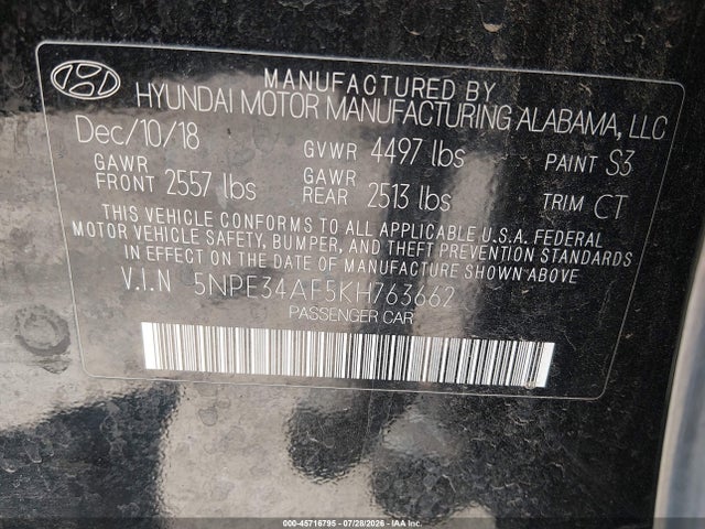 2019 HYUNDAI SONATA SPORT 9