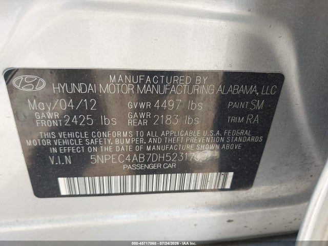 2013 Hyundai SONATA SE 2.0T 照片 9