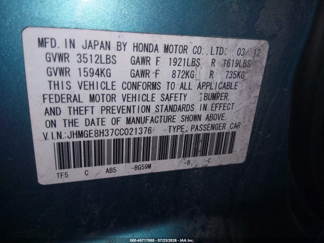 صورة 9 لـ 2012 Honda FIT