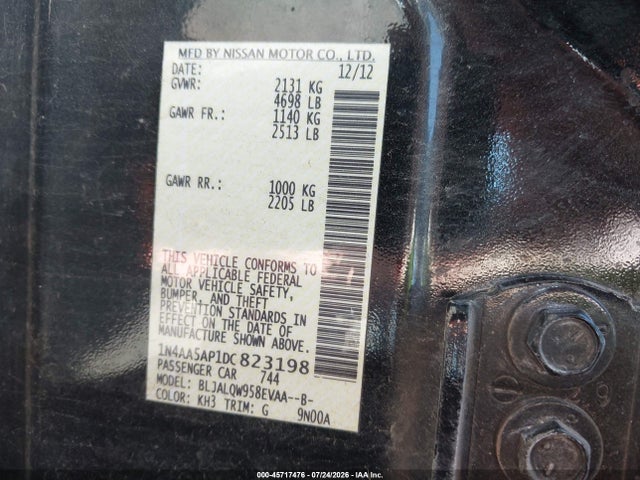 2013 Nissan MAXIMA 3.5 S 照片 9