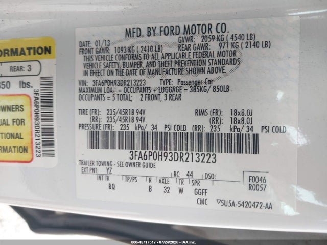 2013 FORD FUSION SE — фото 9