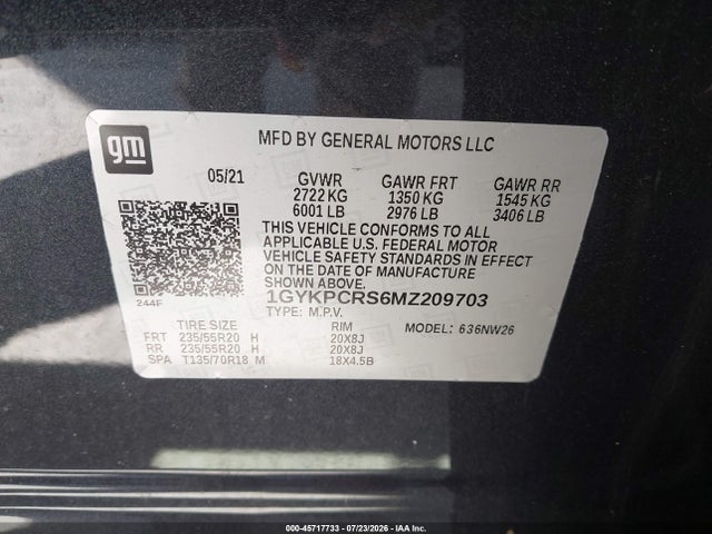 2021 CADILLAC XT6 FWD PREMIUM LUXURY 9