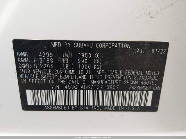 2023 SUBARU IMPREZA BASE 5-DOOR 9