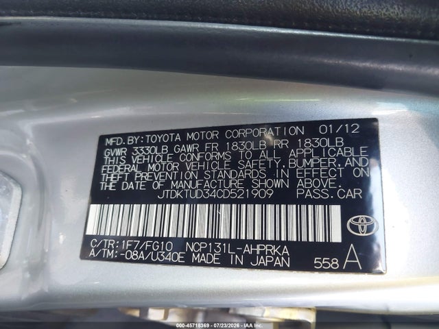 2012 Toyota YARIS LE photo 9