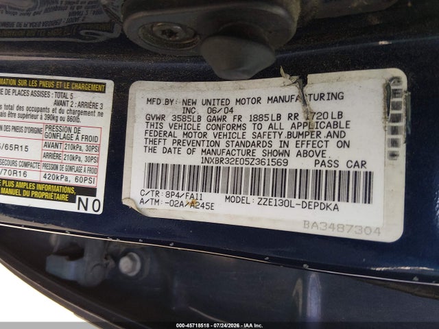 صورة 9 لـ 2005 Toyota COROLLA CE