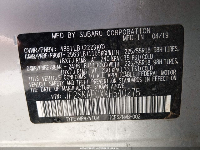 2019 SUBARU FORESTER SPORT 9