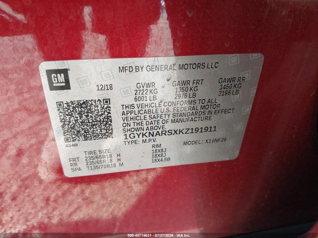 2019 CADILLAC XT5 STANDARD 9
