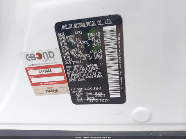 2023 NISSAN ARMADA PLATINUM 2WD 9
