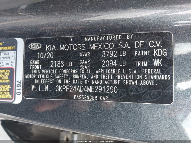 2021 KIA FORTE LXS 9