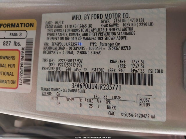 صورة 9 لـ 2018 FORD FUSION HYBRID S
