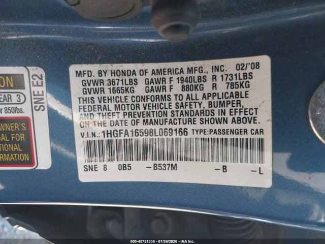 2008 Honda CIVIC LX 照片 9