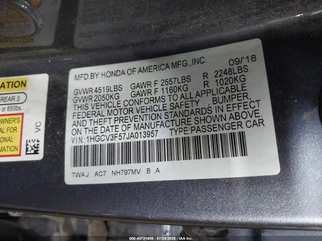 2018 HONDA ACCORD HYBRID EX-L 9