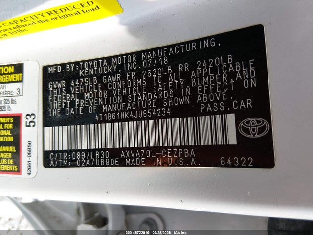 2018 TOYOTA CAMRY XSE 9