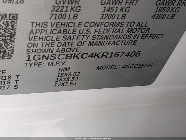 2019 CHEVROLET TAHOE LT 9