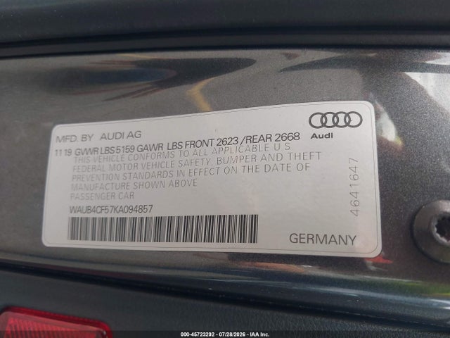 2019 AUDI S5 3.0T PREMIUM 9