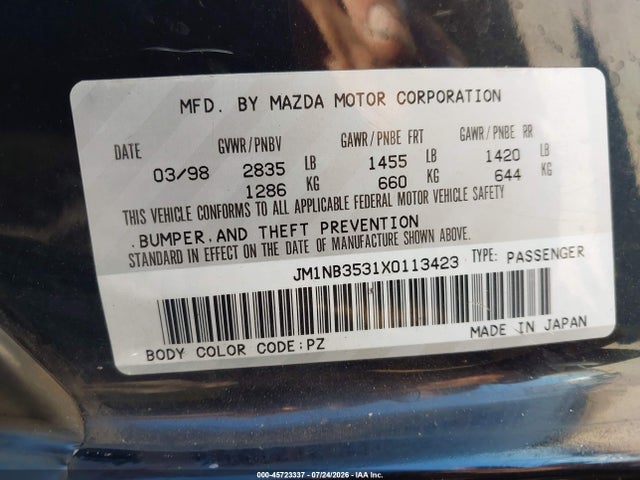 1999 Mazda MX-5 MIATA 10TH ANNIVERSARY EDITION/LEATHER/POPULA — фото 9