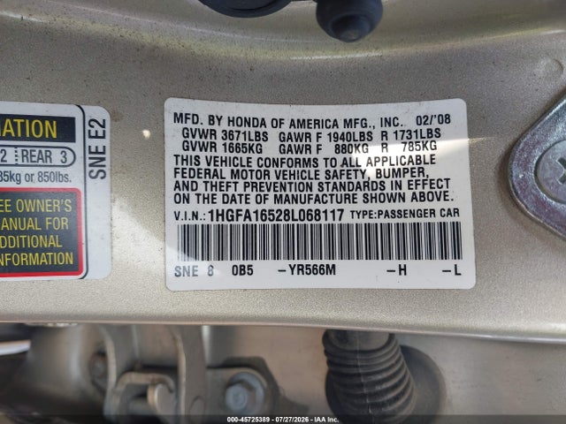 2008 Honda CIVIC LX 照片 9