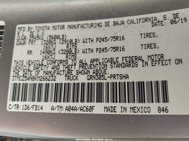2019 TOYOTA TACOMA SR V6 9