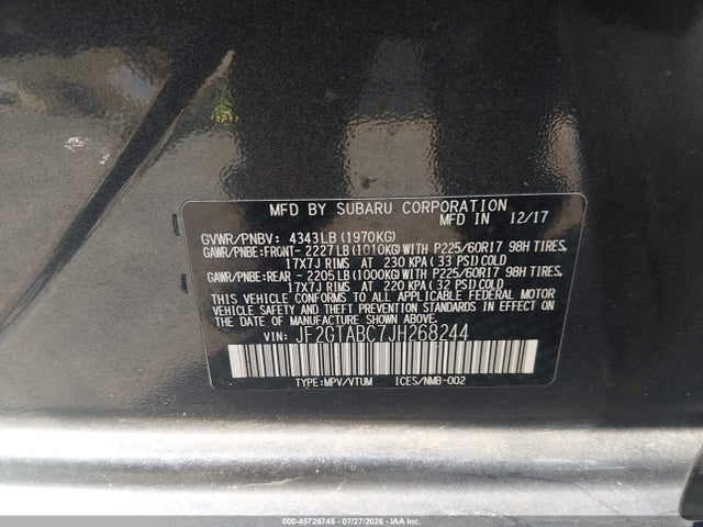 2018 SUBARU CROSSTREK 2.0I PREMIUM 9