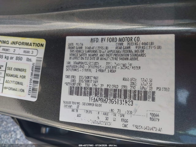 صورة 9 لـ 2016 FORD FUSION SE