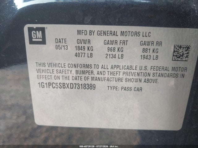 2013 Chevrolet CRUZE 1LT AUTO 照片 9