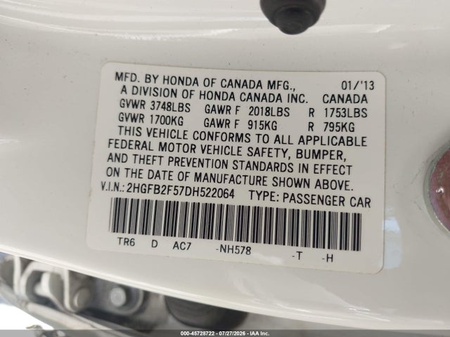 2013 Honda CIVIC LX 照片 9