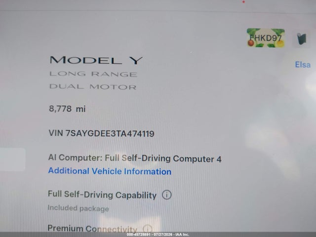 2026 TESLA MODEL Y ALL-WHEEL DRIVE/LONG RANGE LAUNCH SERIES/PREMIUM ALL-WHEEL DRIVE 7