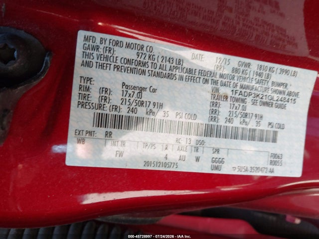 2016 FORD FOCUS SE 照片 9