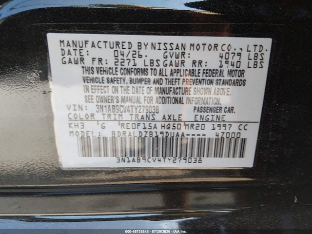2026 Nissan SENTRA SV 照片 9