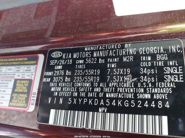 2019 KIA SORENTO 3.3L SX 9