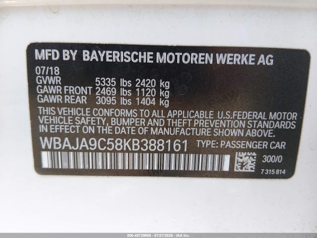 2019 BMW 530E IPERFORMANCE 9