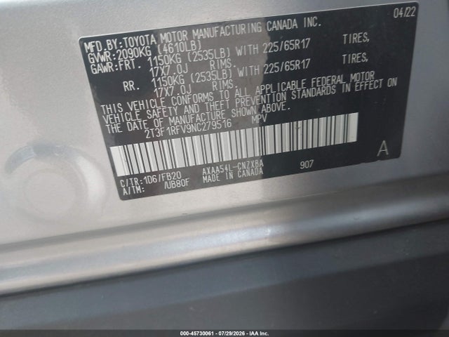 2022 TOYOTA RAV4 LE 9