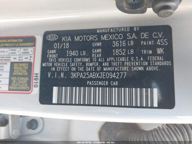 2018 KIA RIO LX 9