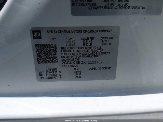 2026 CHEVROLET SILVERADO 1500 4WD SHORT BED RST 9