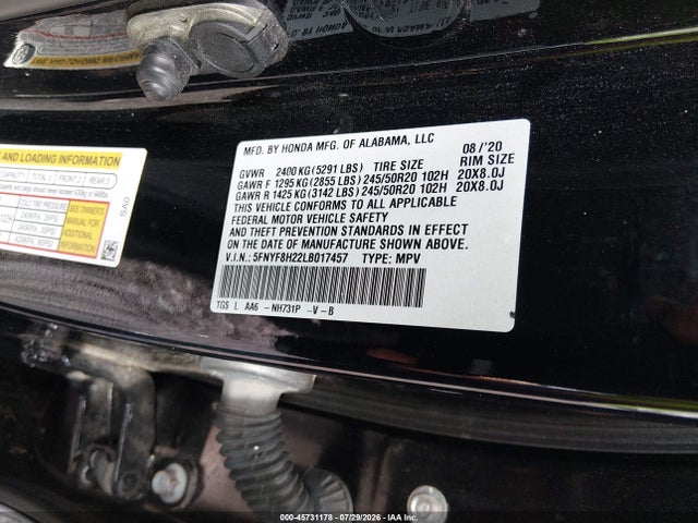 2020 HONDA PASSPORT AWD SPORT 9