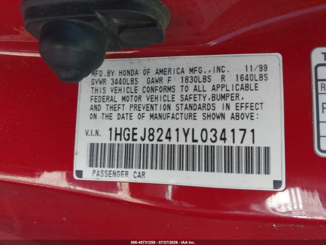 2000 Honda CIVIC EX 照片 9