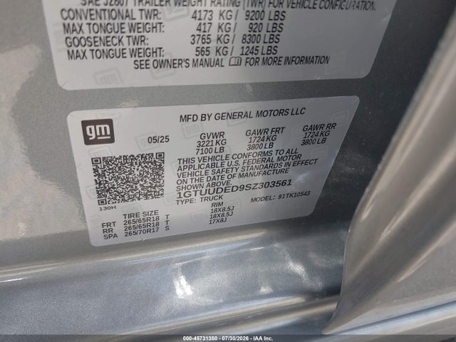 2025 GMC SIERRA 1500 4WD SHORT BOX SLT — фото 9