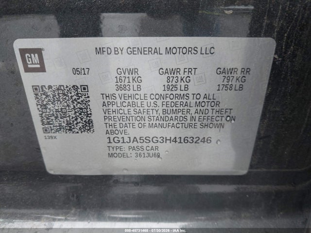 صورة 9 لـ 2017 Chevrolet SONIC LS MANUAL