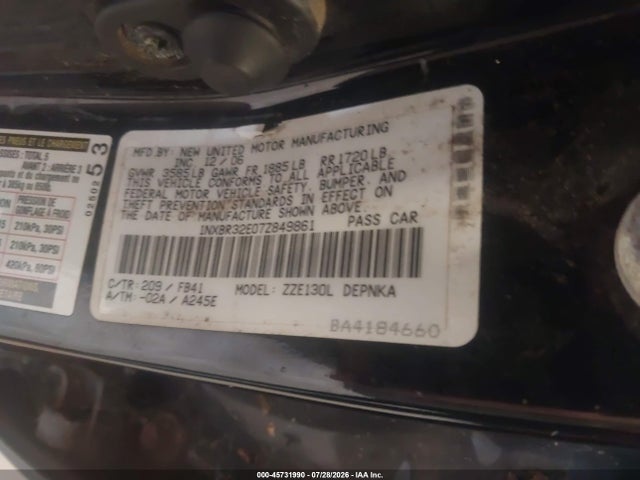 صورة 9 لـ 2007 Toyota COROLLA LE