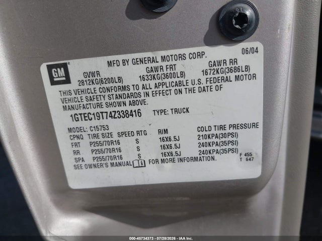 2004 GMC SIERRA 1500 SLE 照片 9